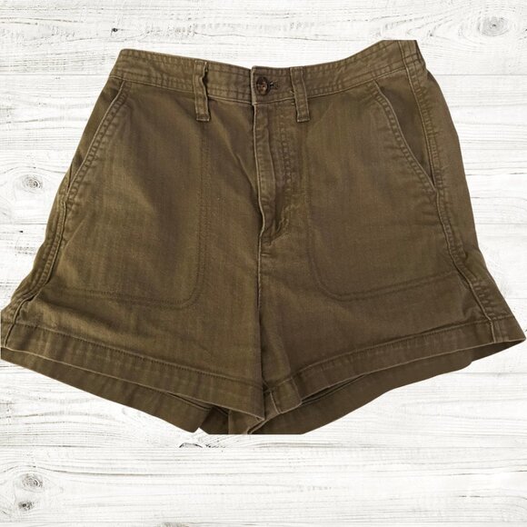 Madewell Shorts Women's XS The Camp Elastic Back Waistband High Rise Green - Picture 1 of 3